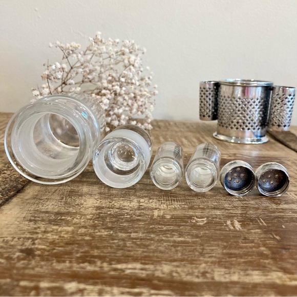 Silver Plated Cruet Set Salt Pepper & Condiment Knickerbocker Silver Co Art Deco - Picture 6 of 16